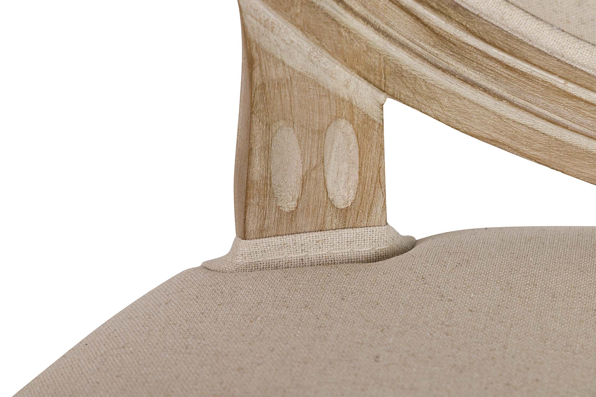 Linen Medallion Chair with Wooden Legs 50x53x96 cm - Min. 2 units
