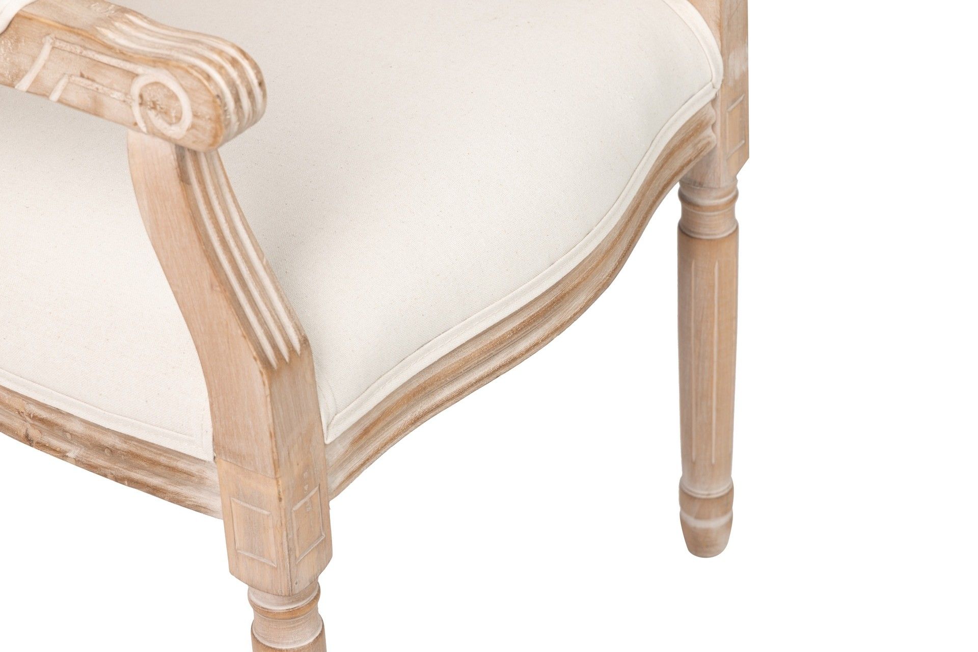 SILLA BRAZOS LINO BEIGE PATAS ROBLE 55x53x96 CM - Min.2 uds