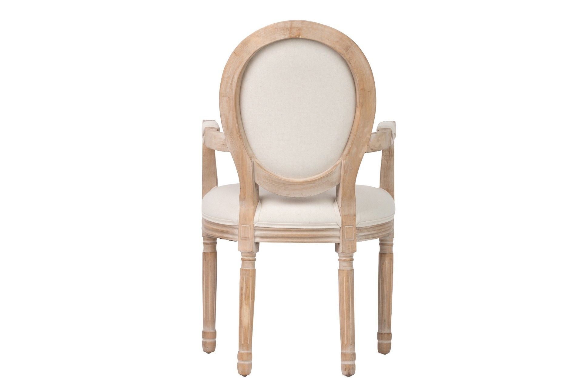 SILLA BRAZOS LINO BEIGE PATAS ROBLE 55x53x96 CM - Min.2 uds