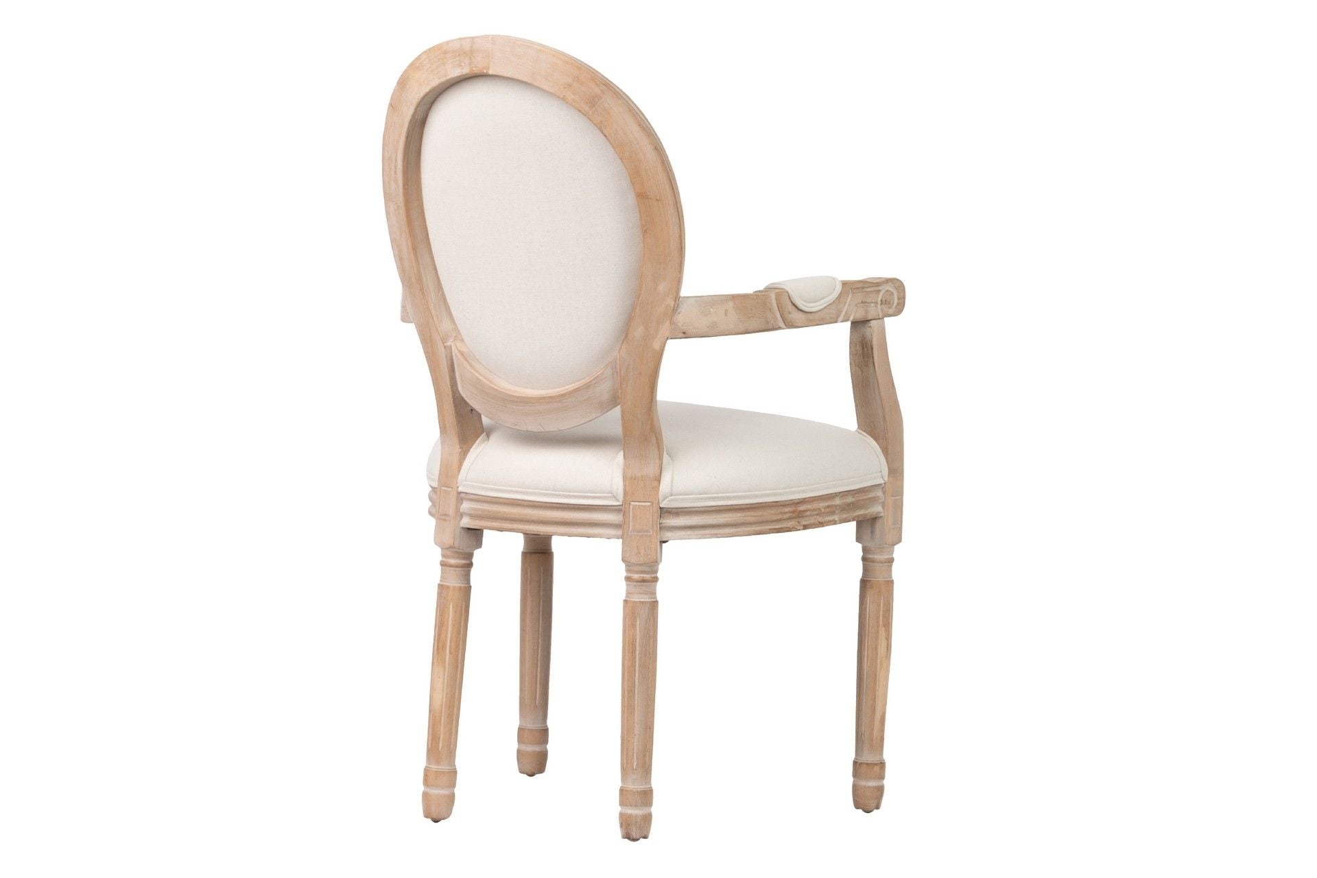 SILLA BRAZOS LINO BEIGE PATAS ROBLE 55x53x96 CM - Min.2 uds