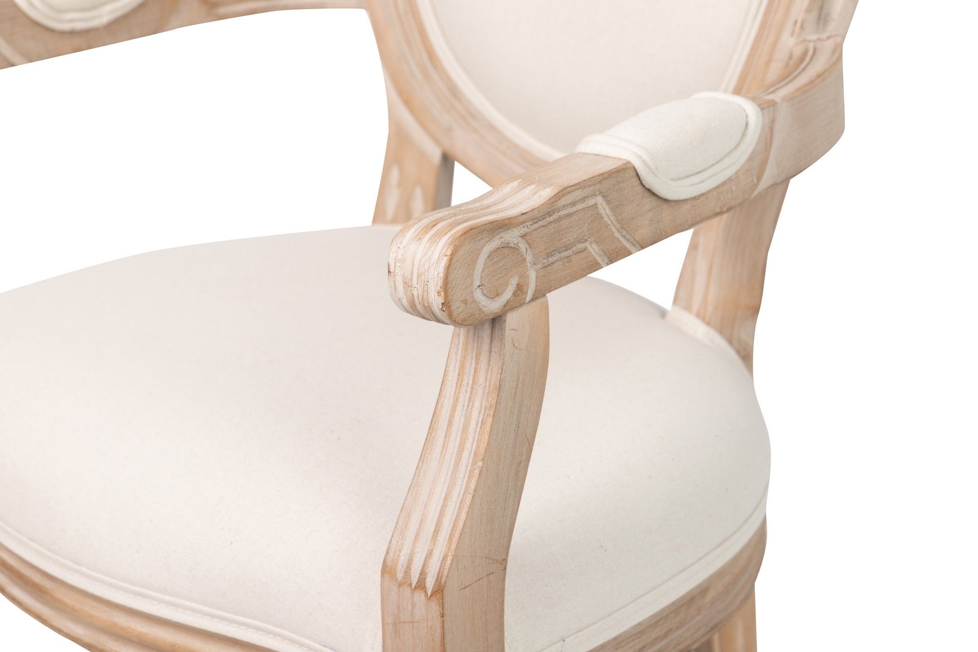 SILLA BRAZOS LINO BEIGE PATAS ROBLE 55x53x96 CM - Min.2 uds