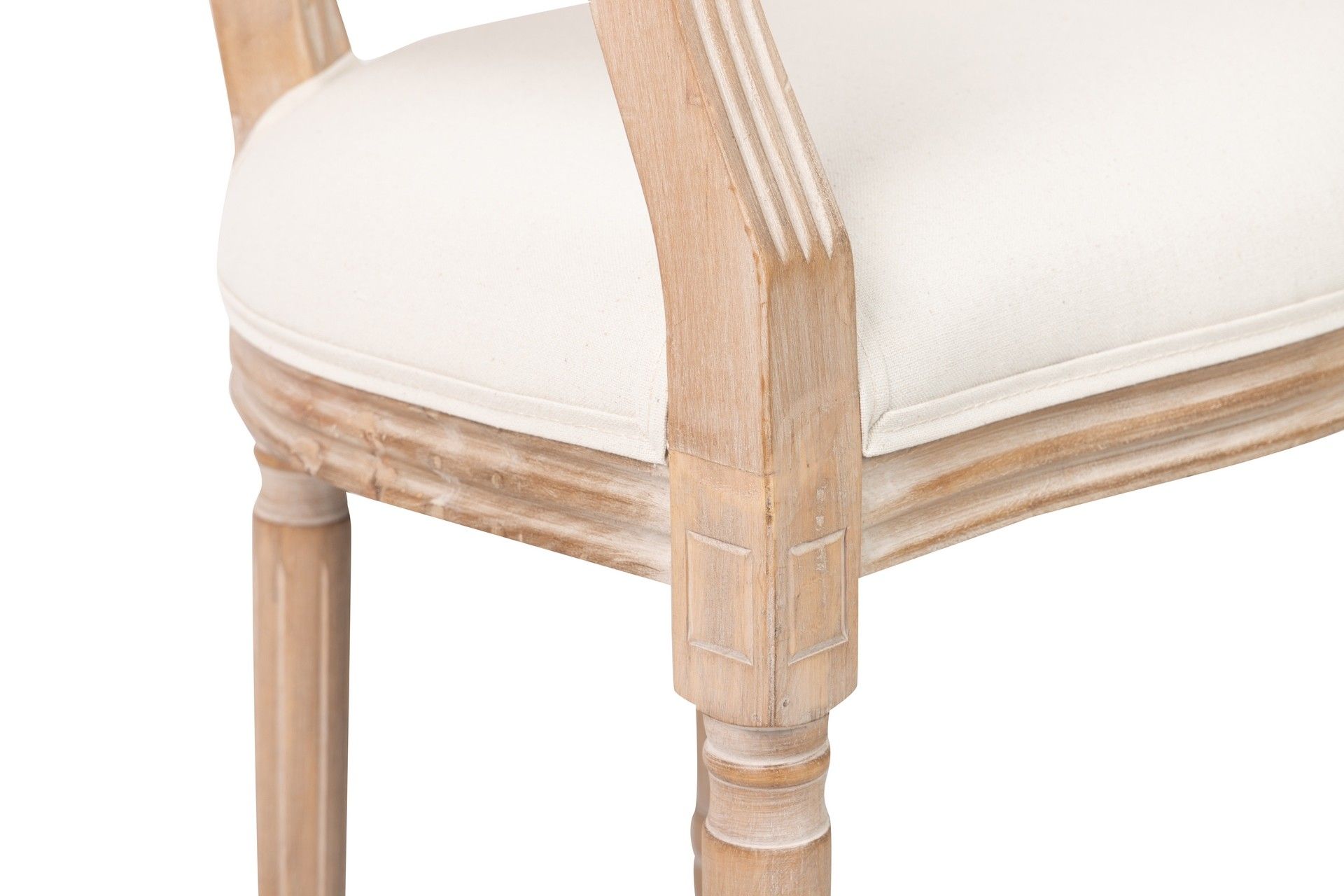 SILLA BRAZOS LINO BEIGE PATAS ROBLE 55x53x96 CM - Min.2 uds