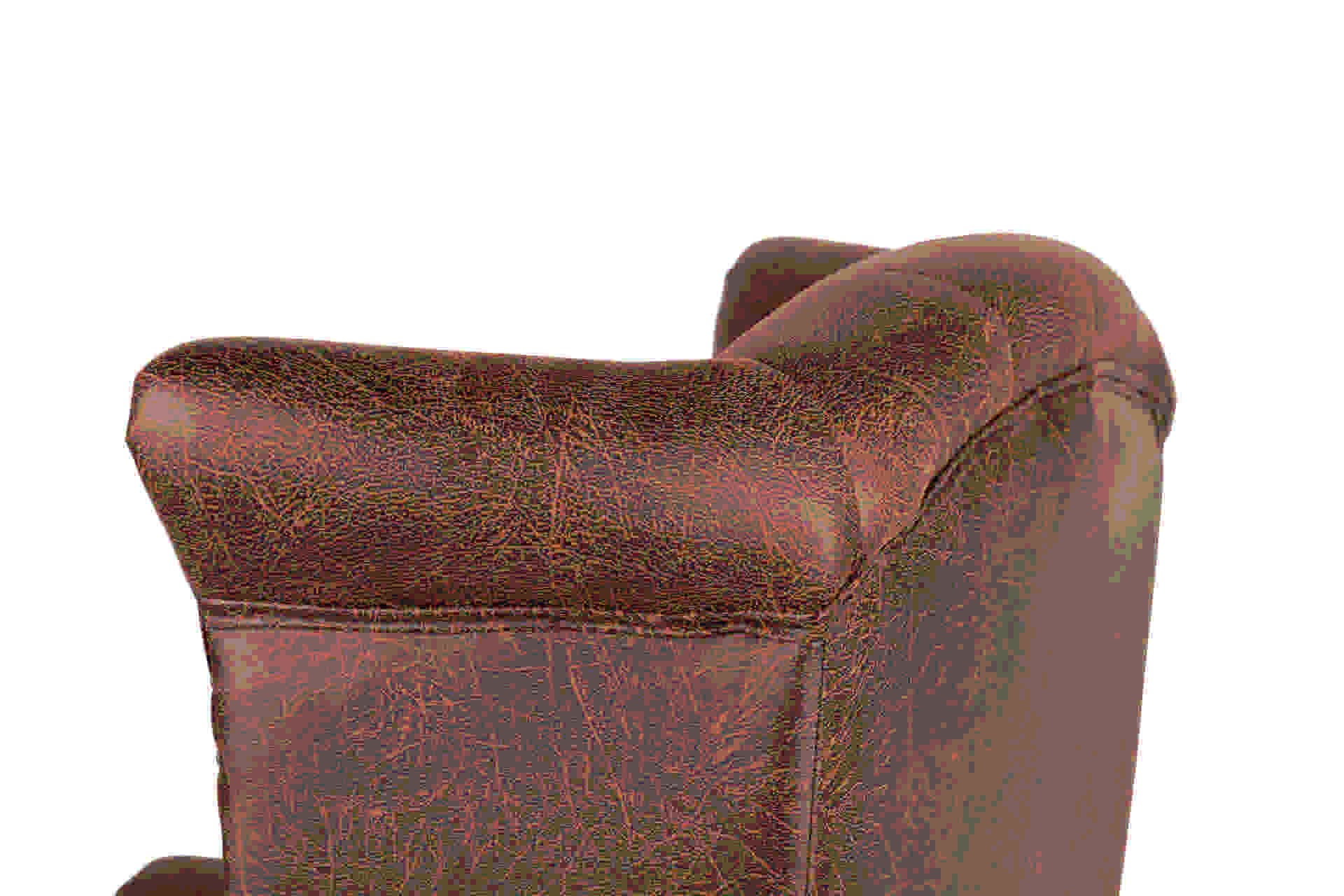 SILLON PU MARRON PATAS MADERA 70x76x106 CM