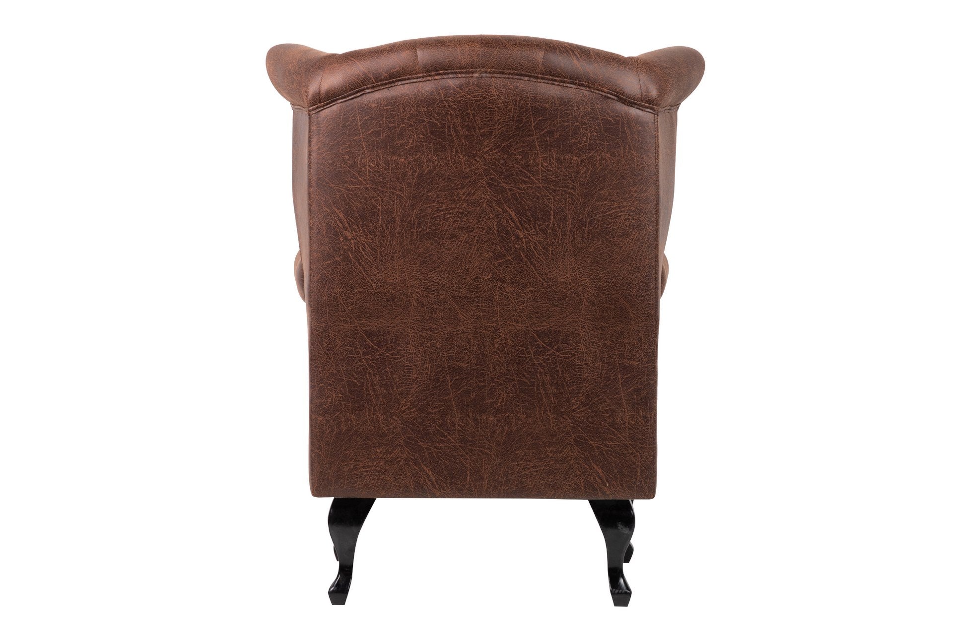 SILLON PU MARRON PATAS MADERA 70x76x106 CM