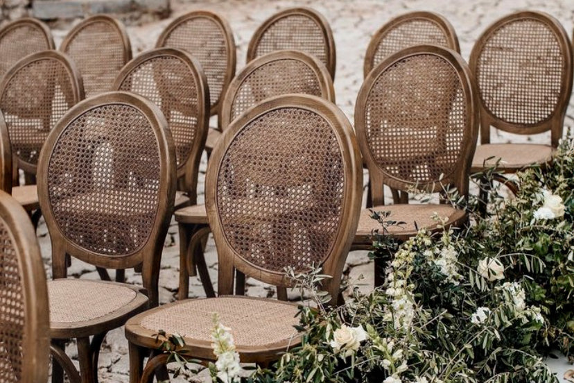 CADEIRA DE MADEIRA DE BÉTULA RATTAN CINZA 44X48X92 CM - Mín. 2 peças
