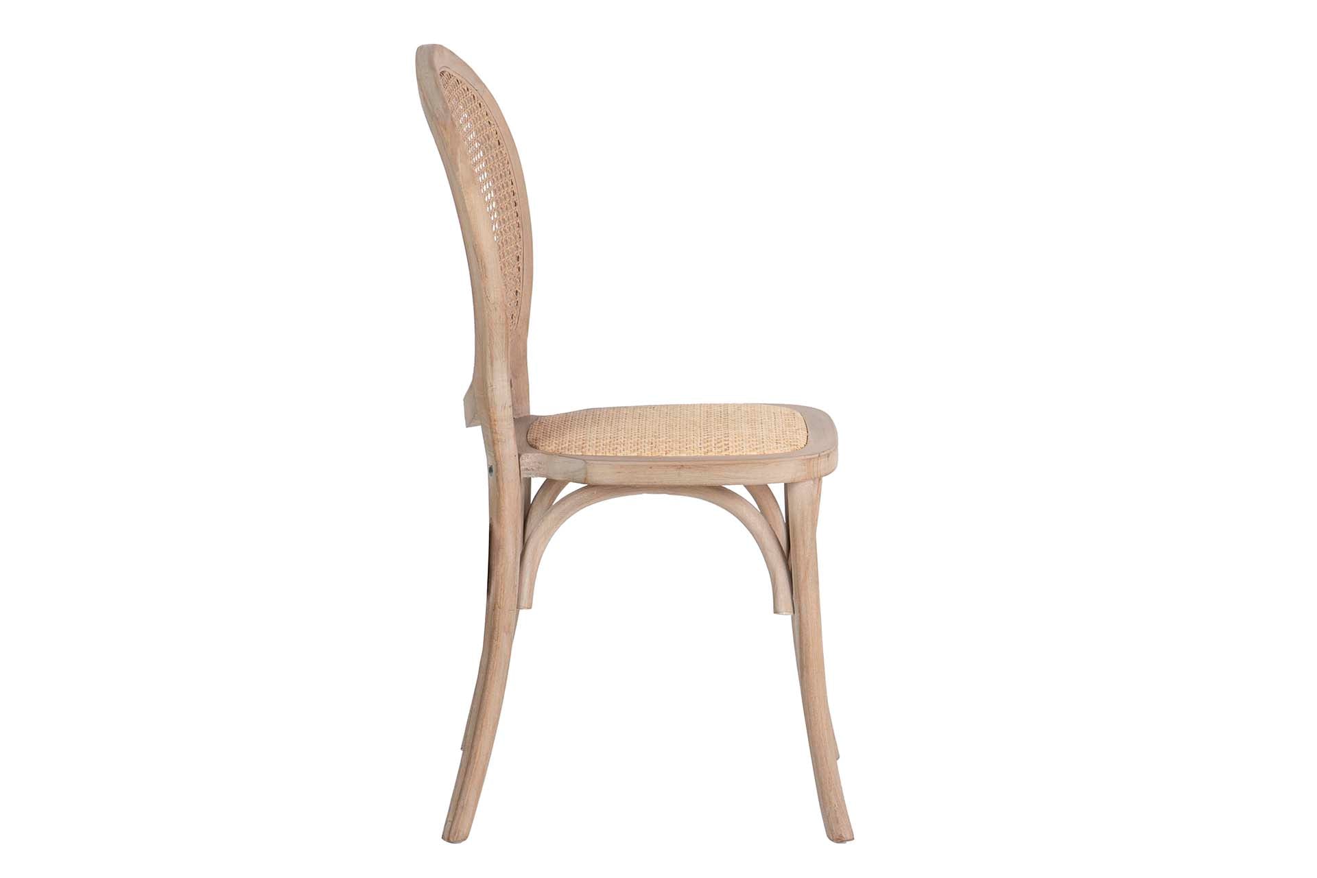 MEDALLION CHAIR WITH GRID WOODEN LEGS 44X48X92CM - Min. 2 pcs