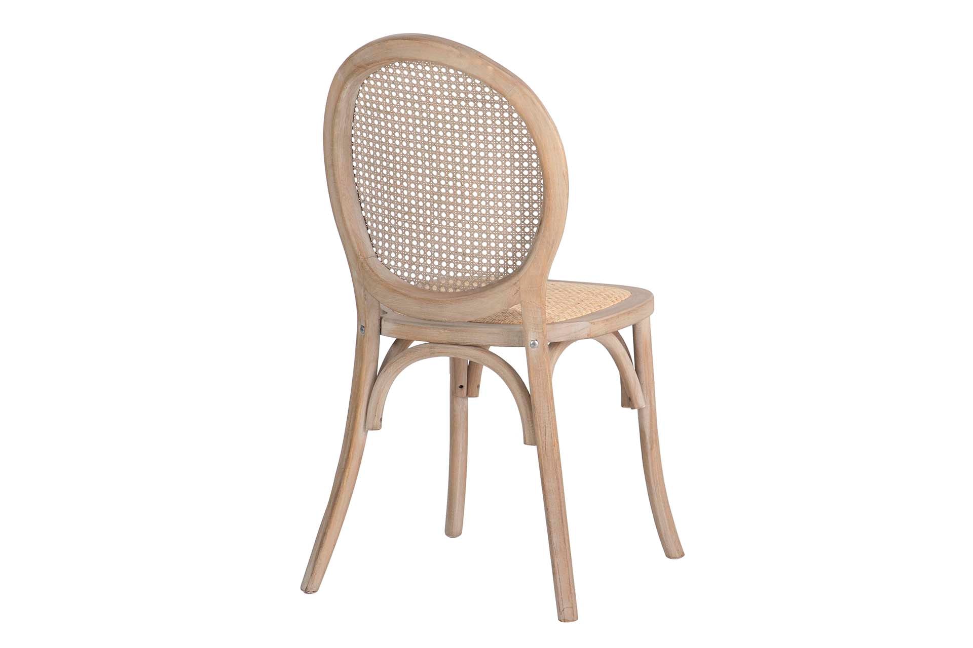 MEDALLION CHAIR WITH GRID WOODEN LEGS 44X48X92CM - Min. 2 pcs