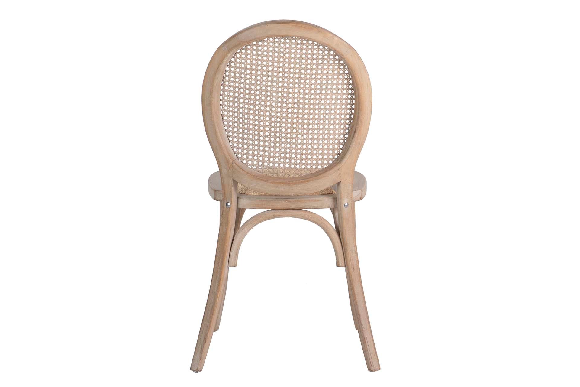 MEDALLION CHAIR WITH GRID WOODEN LEGS 44X48X92CM - Min. 2 pcs