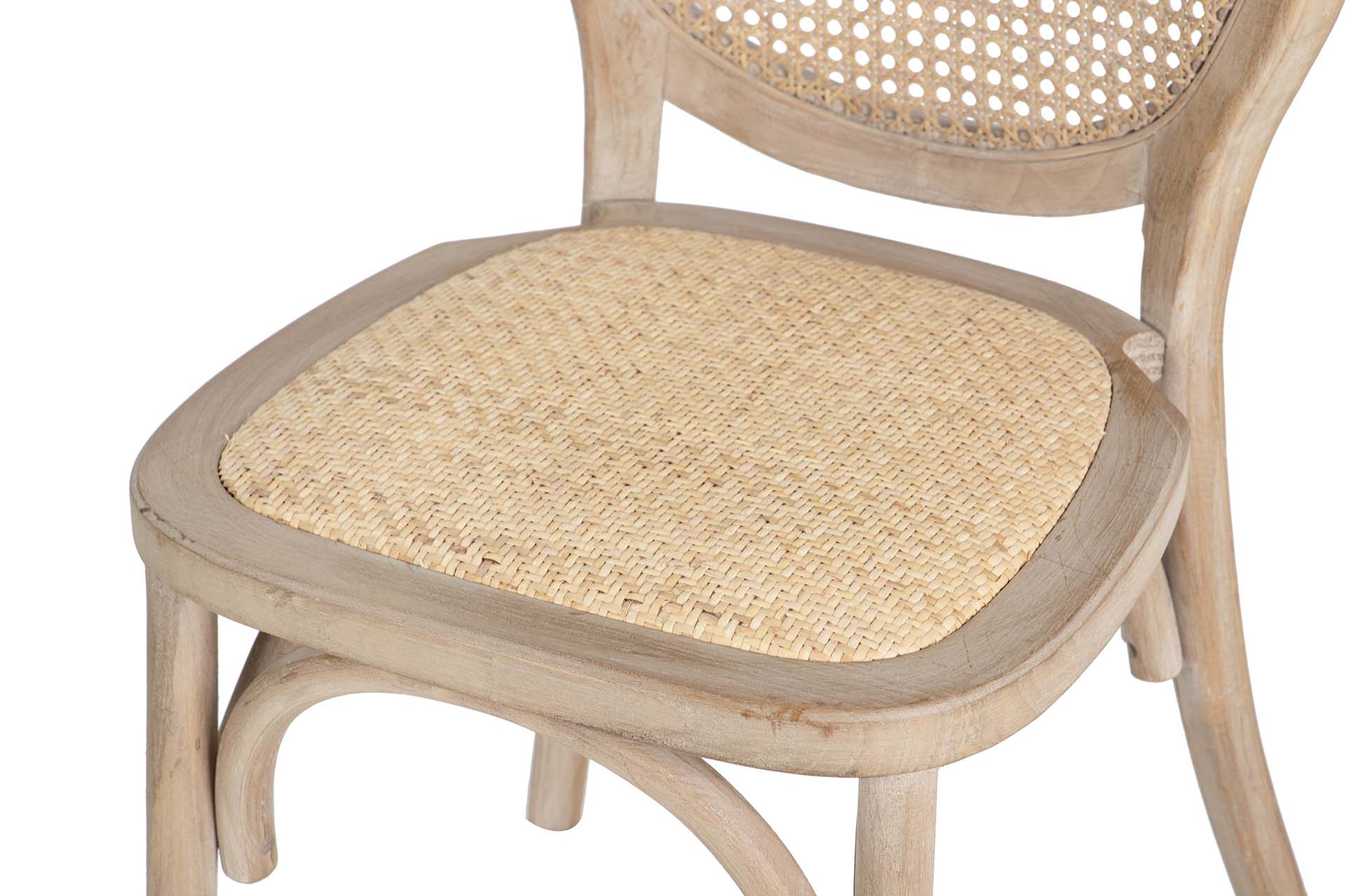 MEDALLION CHAIR WITH GRID WOODEN LEGS 44X48X92CM - Min. 2 pcs