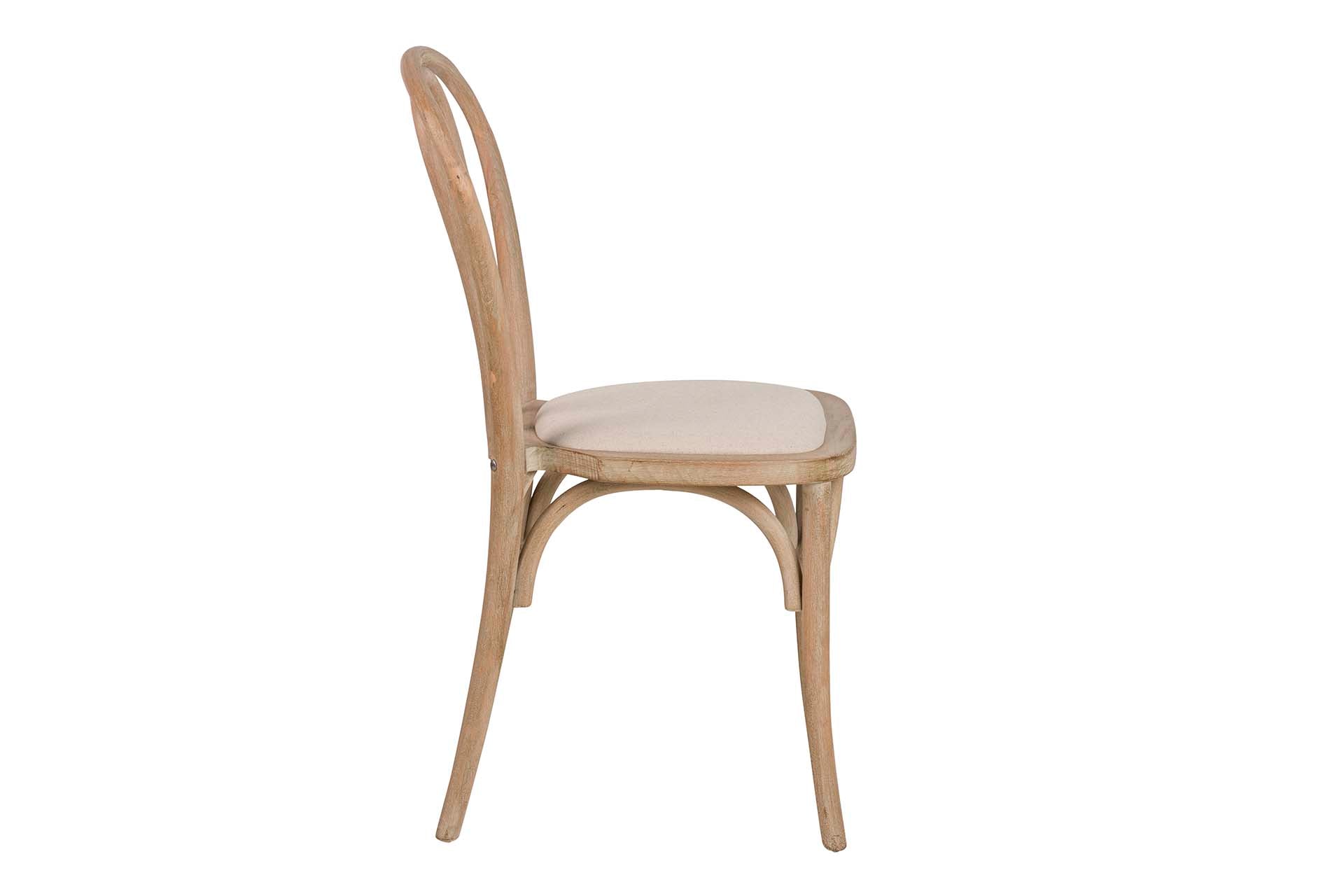 LINEN BIRCH WOOD STACKABLE CHAIR 44x41x91 CM - Min.2 units