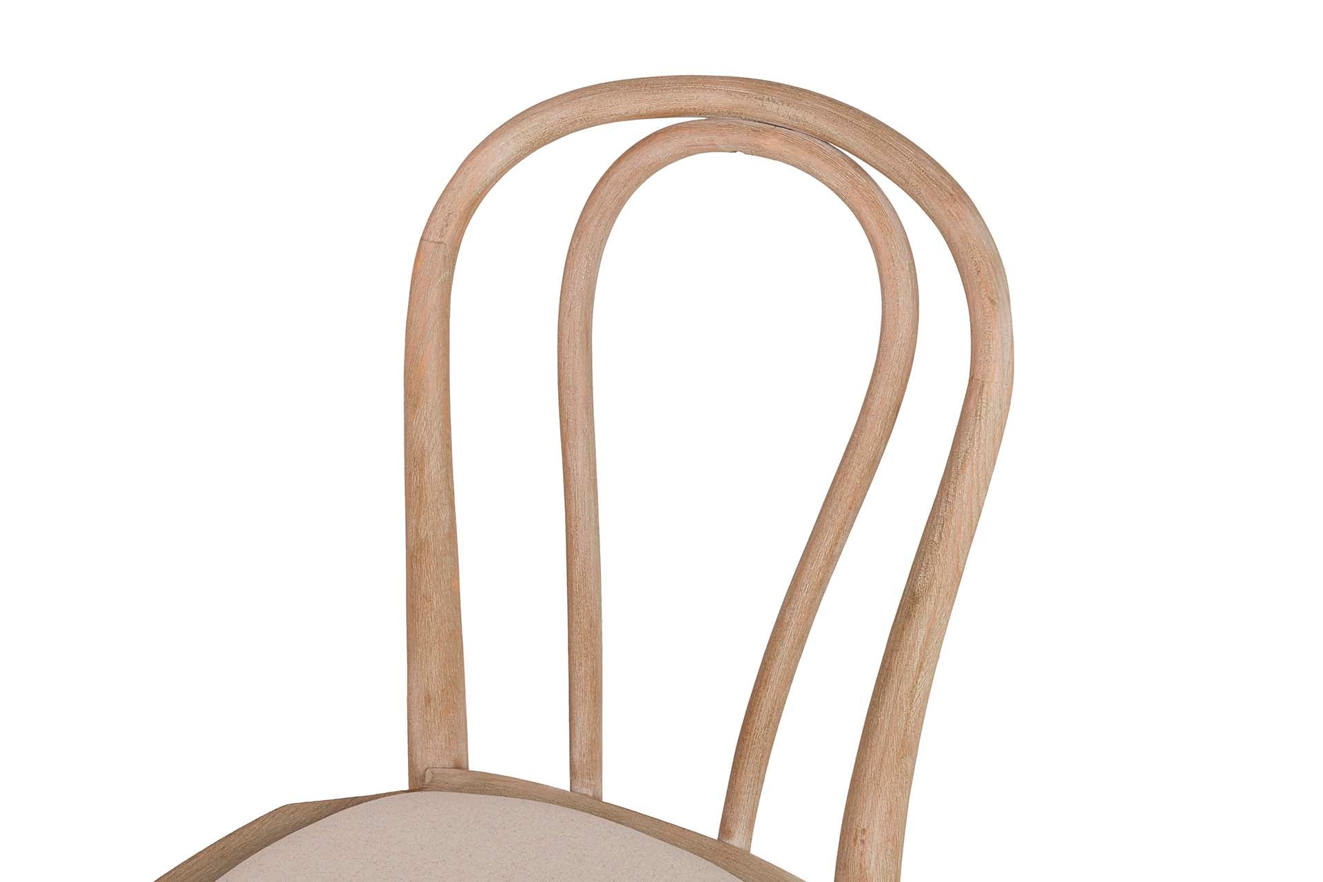 CADEIRA EMPILHÁVEL DE LINHO E MADEIRA DE BÉTULA 44x41x91 CM - Mín. 2 unidades