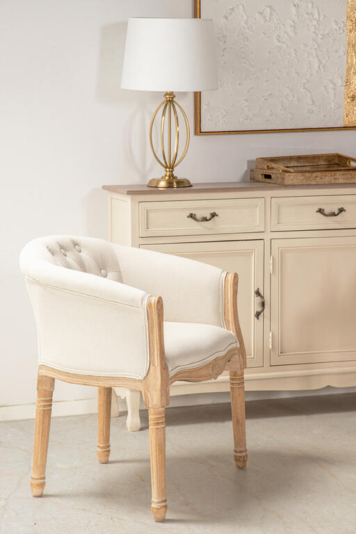 BUTACA LINO CAPITONE PATAS MADERA 61x61x71 CM