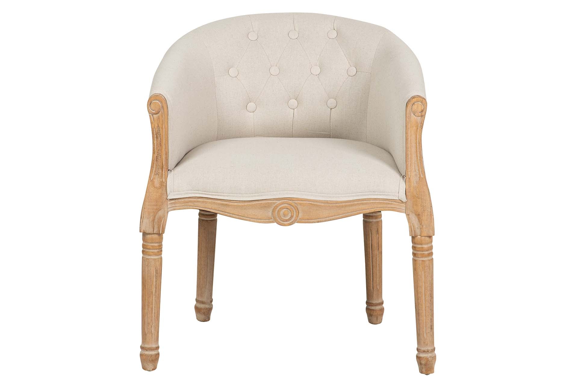 BUTACA LINO CAPITONE PATAS MADERA 61x61x71 CM