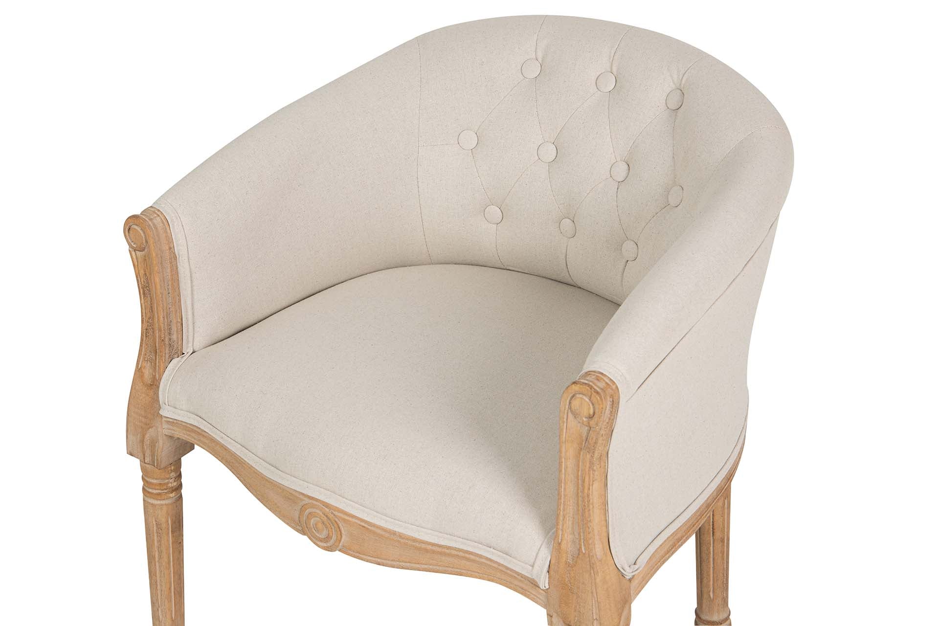 BUTACA LINO CAPITONE PATAS MADERA 61x61x71 CM