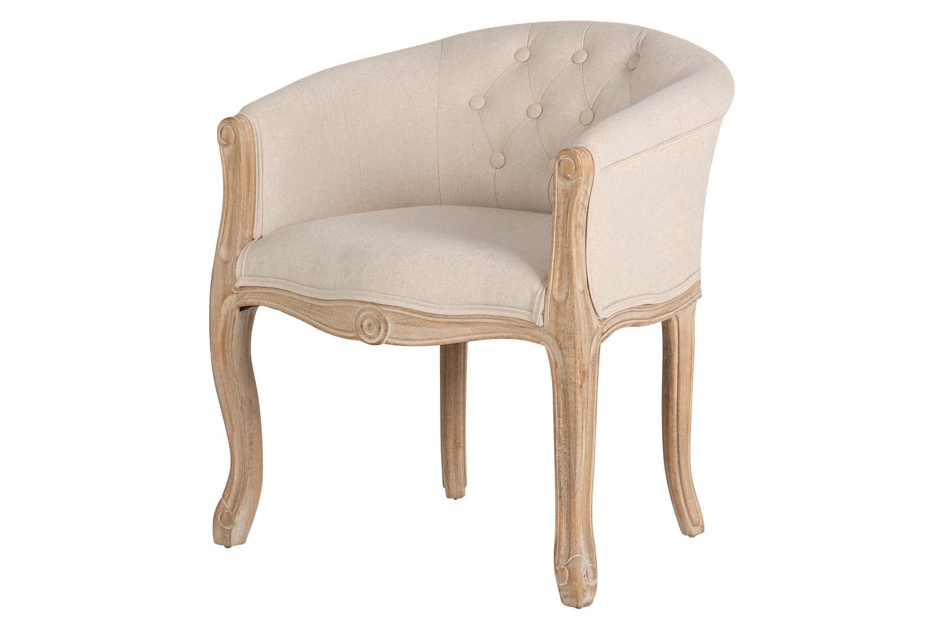 BUTACA LINO CAPITONE PATAS MADERA 61x61x71 CM