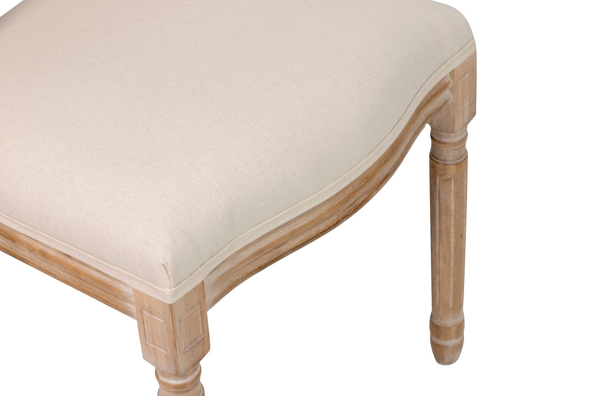SILLA MEDALLON LINO PATAS DE MADERA 48x48x96 CM - Min.2 uds