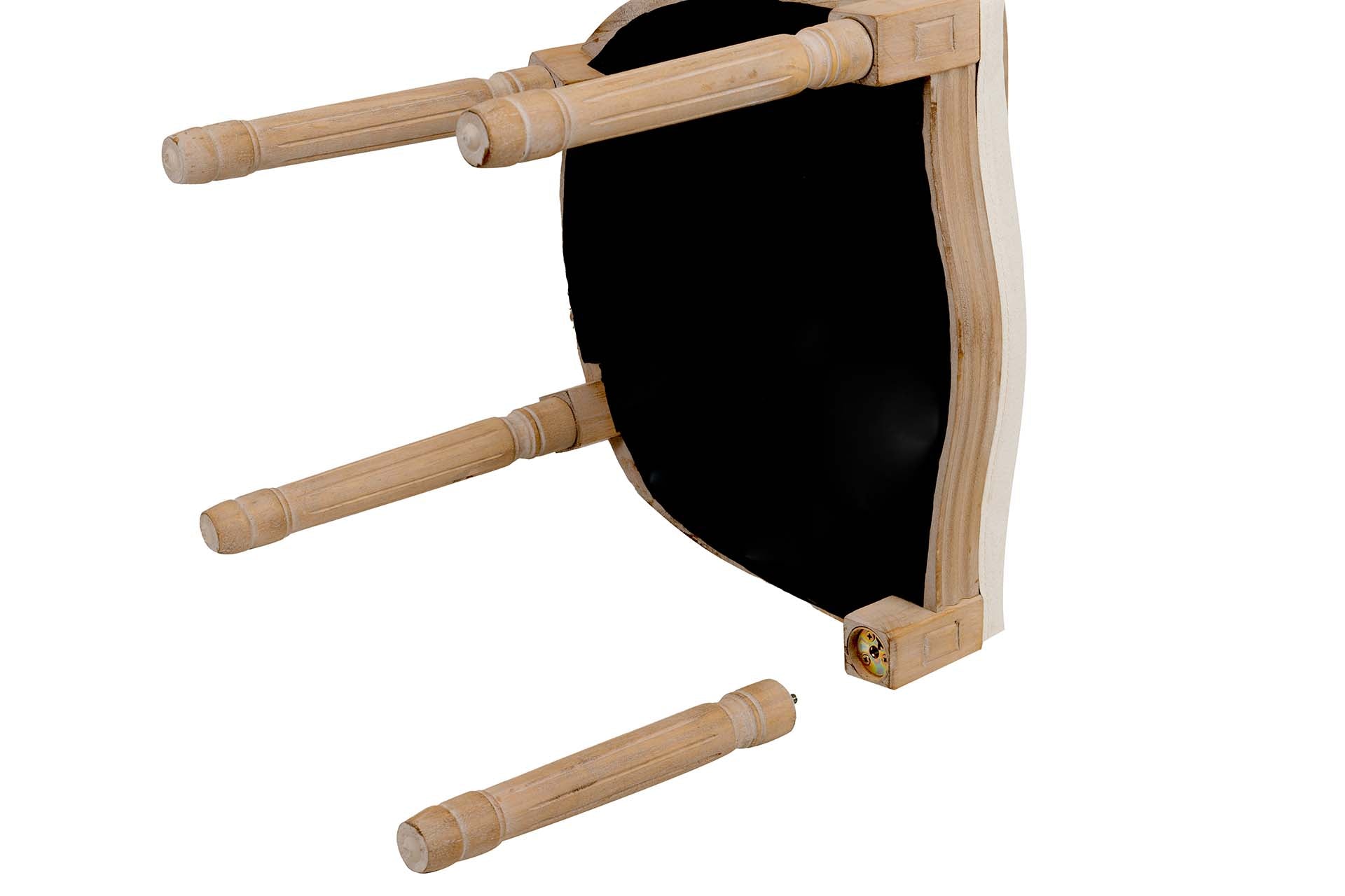 SILLA MEDALLON LINO PATAS DE MADERA 48x48x96 CM - Min.2 uds