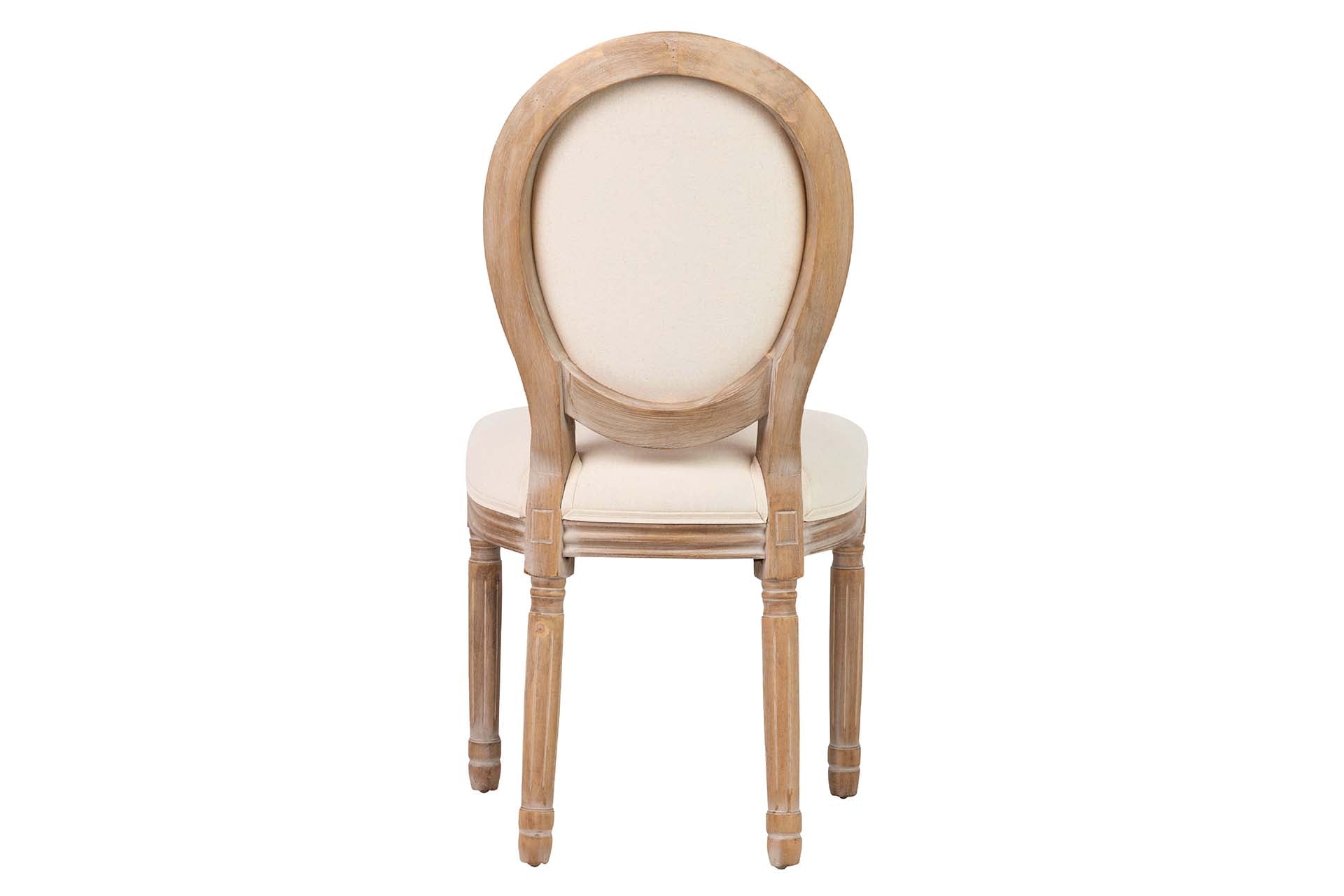 SILLA MEDALLON LINO PATAS DE MADERA 48x48x96 CM - Min.2 uds