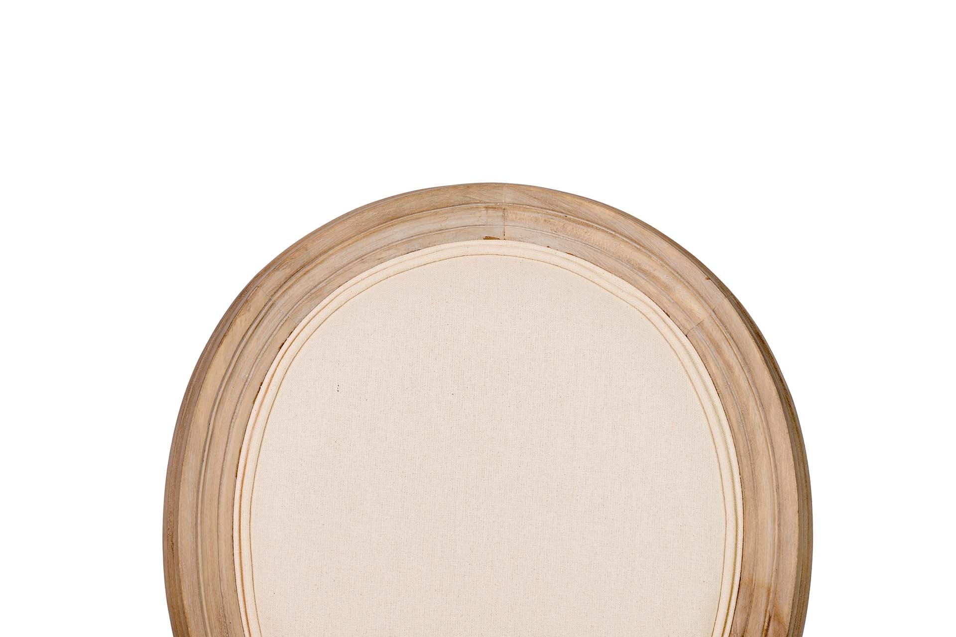 SILLA MEDALLON LINO PATAS DE MADERA 48x48x96 CM - Min.2 uds