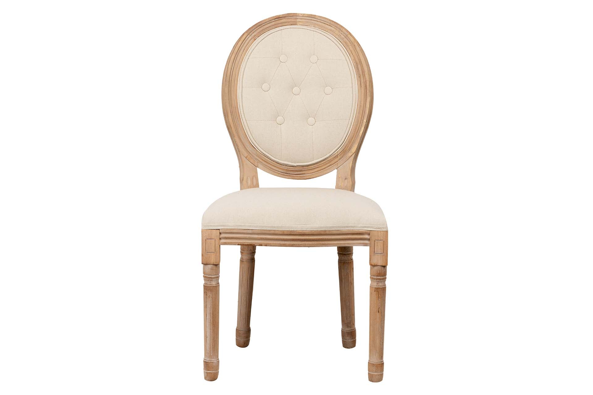 SILLA MEDALLON CAPITONE PATAS DE MADERA 48x48x96CM - Min.2 uds