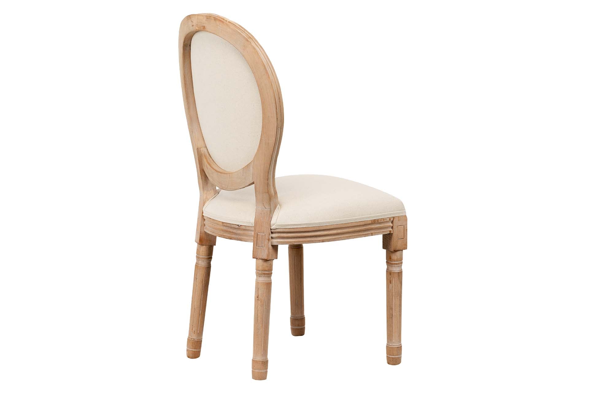 SILLA MEDALLON CAPITONE PATAS DE MADERA 48x48x96CM - Min.2 uds