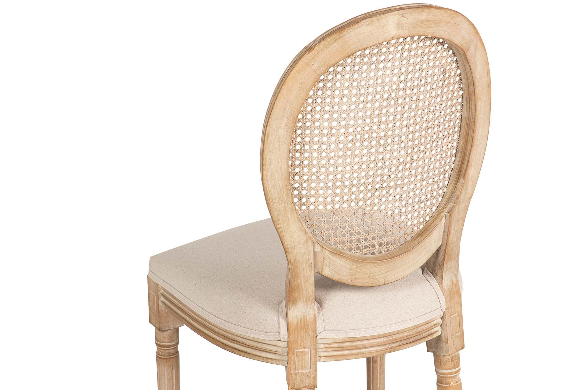 SILLA MEDALLON CON REJILLA PATAS MADERA 48x48x96CM - Min.2 uds