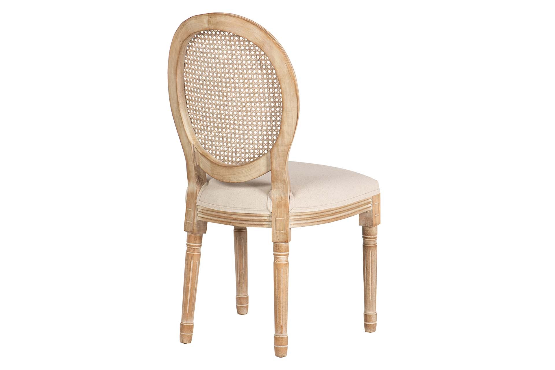 SILLA MEDALLON CON REJILLA PATAS MADERA 48x48x96CM - Min.2 uds