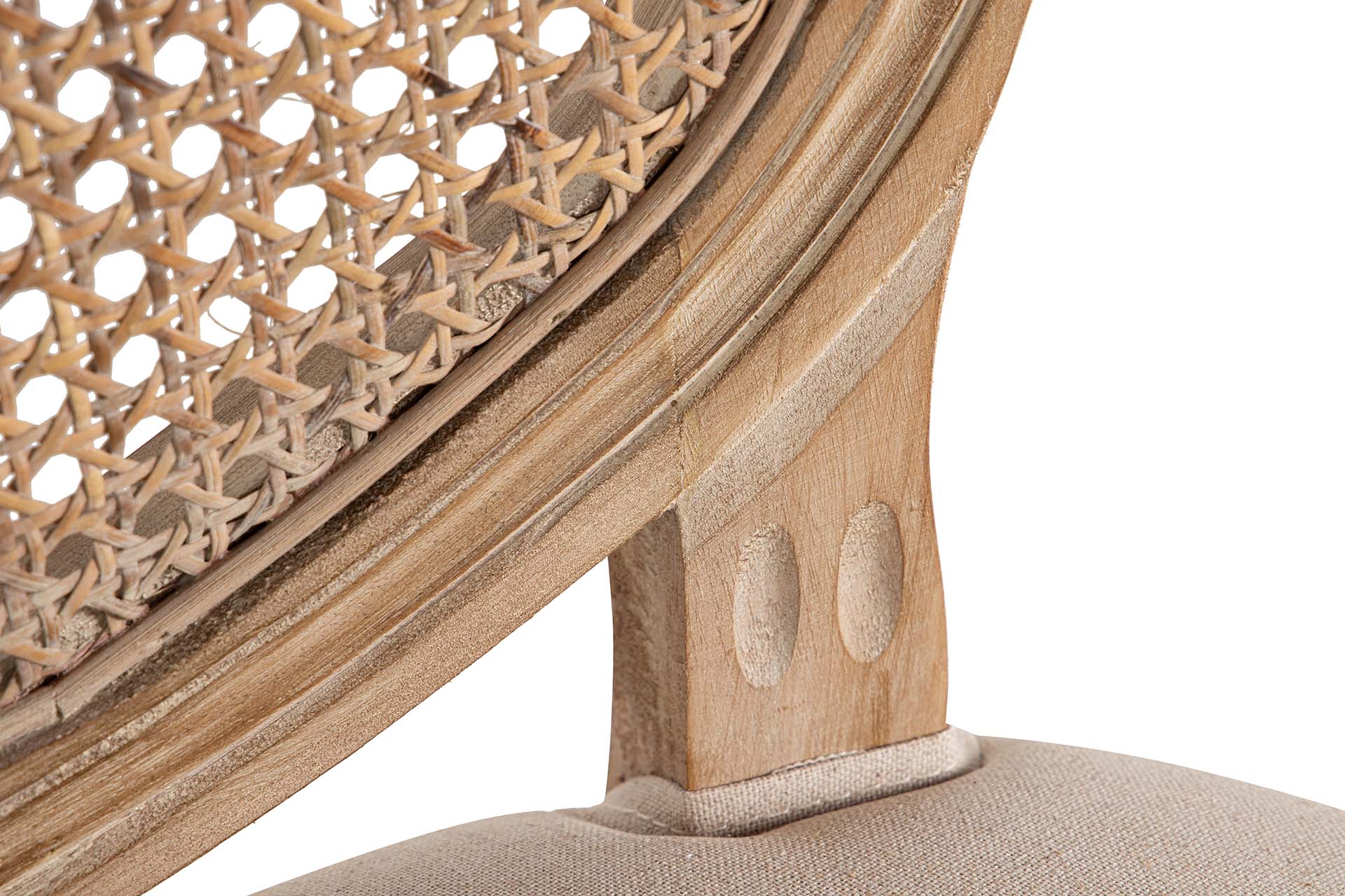 SILLA MEDALLON CON REJILLA PATAS MADERA 48x48x96CM - Min.2 uds