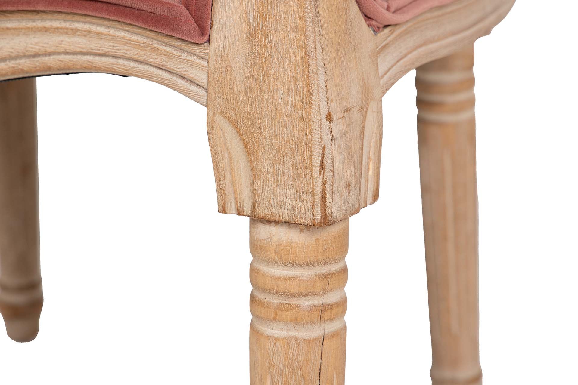 BUTACA VELVET CAPITONE PATAS MADERA 61x61x71 CM - Min.2 uds