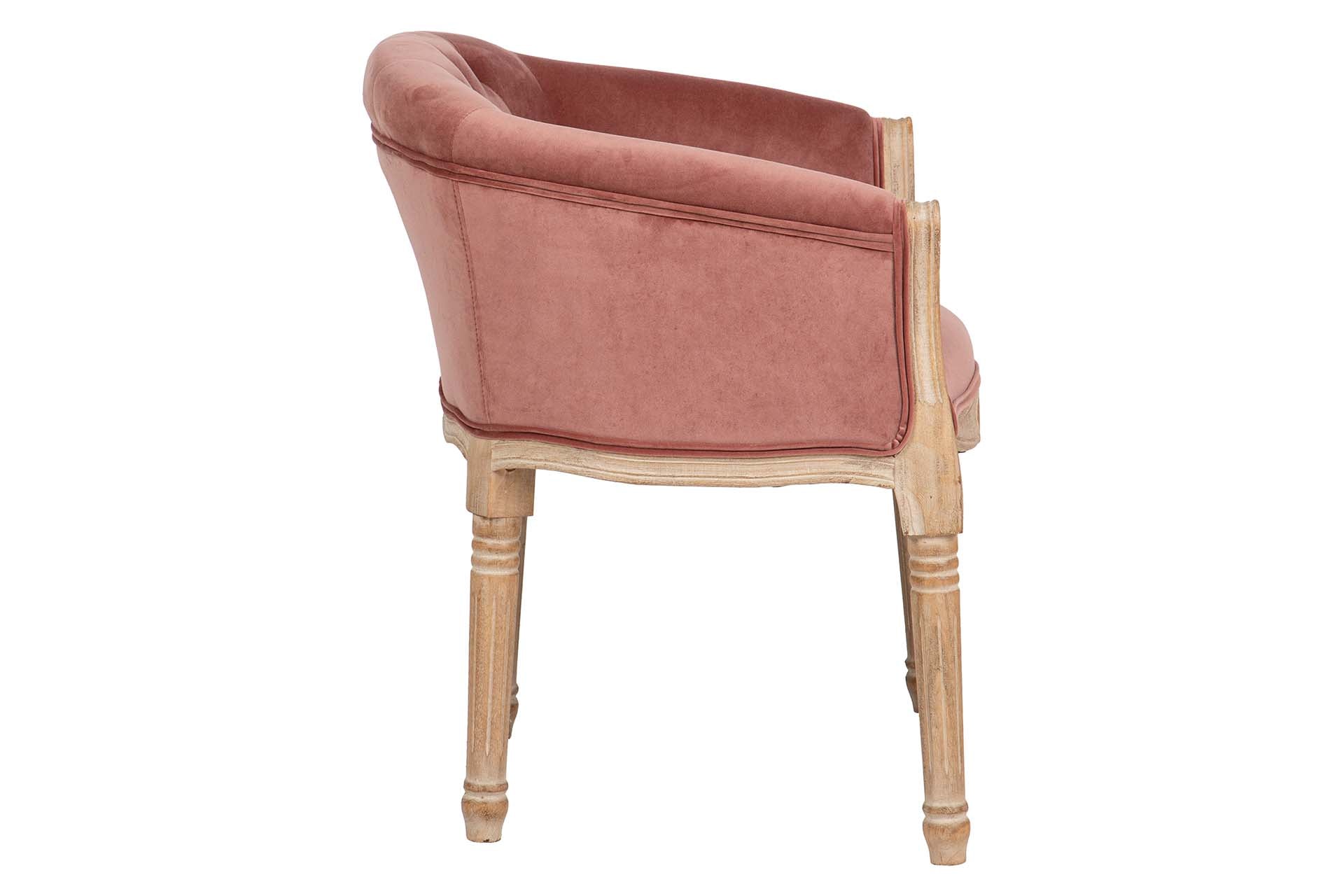 BUTACA VELVET CAPITONE PATAS MADERA 61x61x71 CM - Min.2 uds