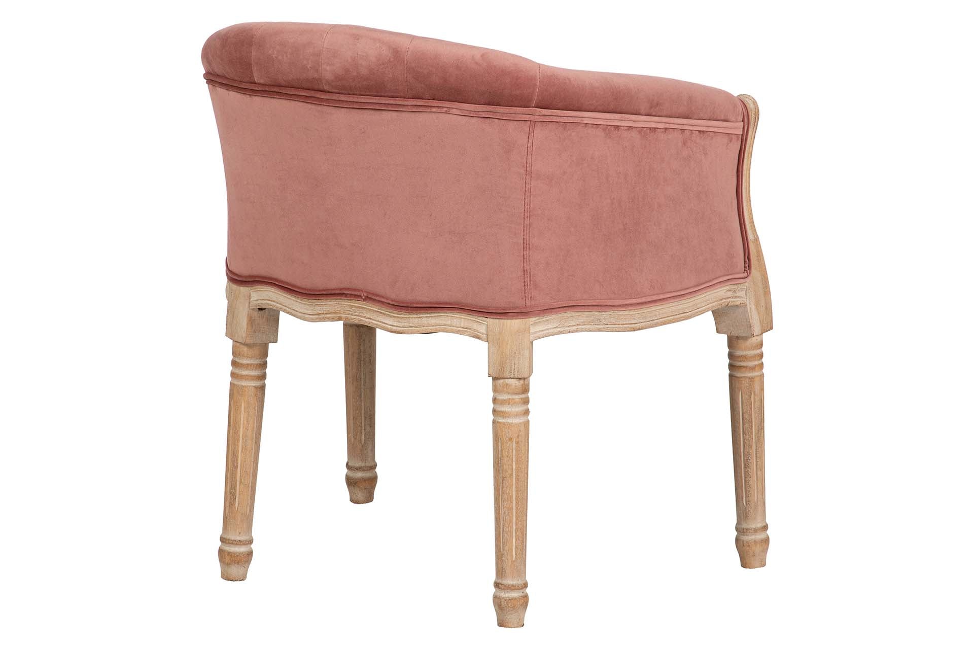 BUTACA VELVET CAPITONE PATAS MADERA 61x61x71 CM - Min.2 uds