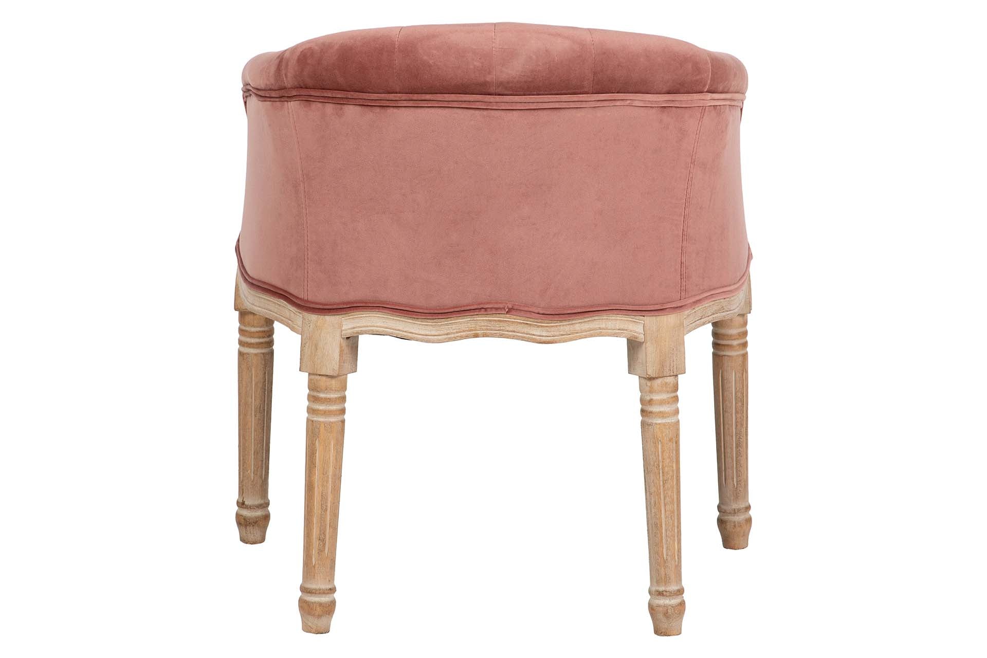 BUTACA VELVET CAPITONE PATAS MADERA 61x61x71 CM - Min.2 uds
