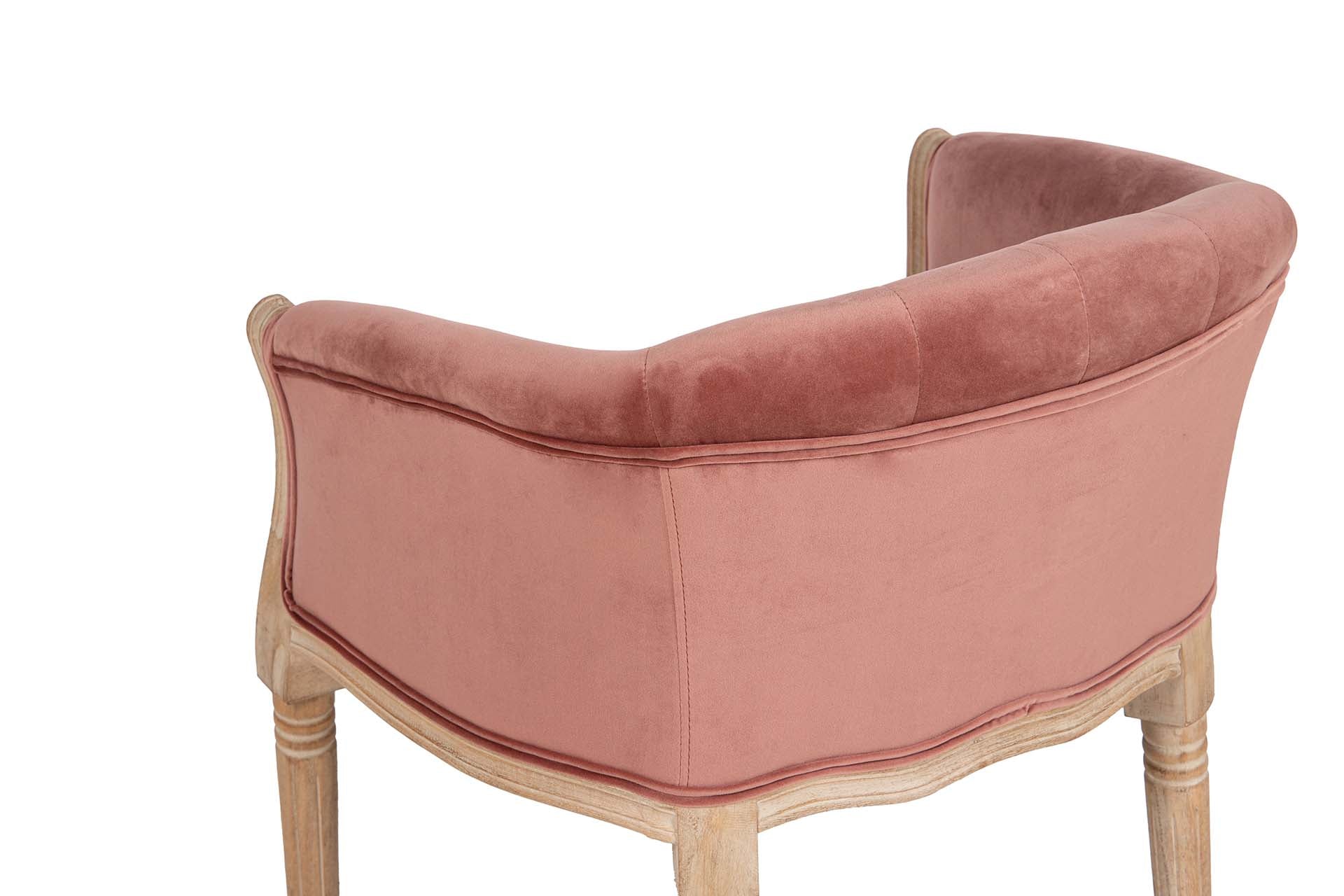 BUTACA VELVET CAPITONE PATAS MADERA 61x61x71 CM - Min.2 uds