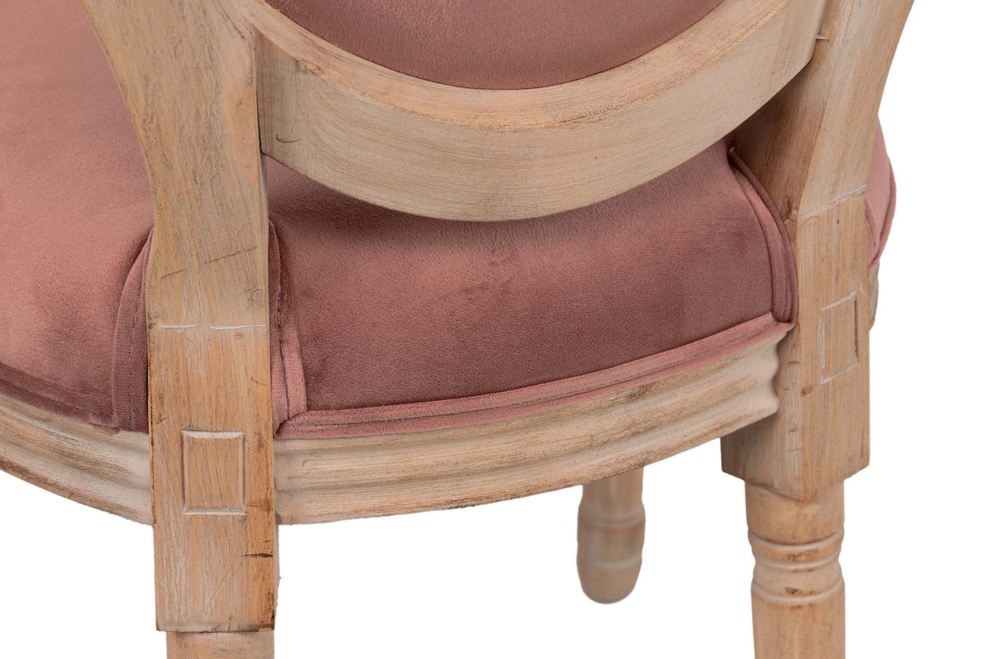 SILLA MEDALLON VELVET PATAS DE MADERA 48x48x96 CM - Min.2 uds
