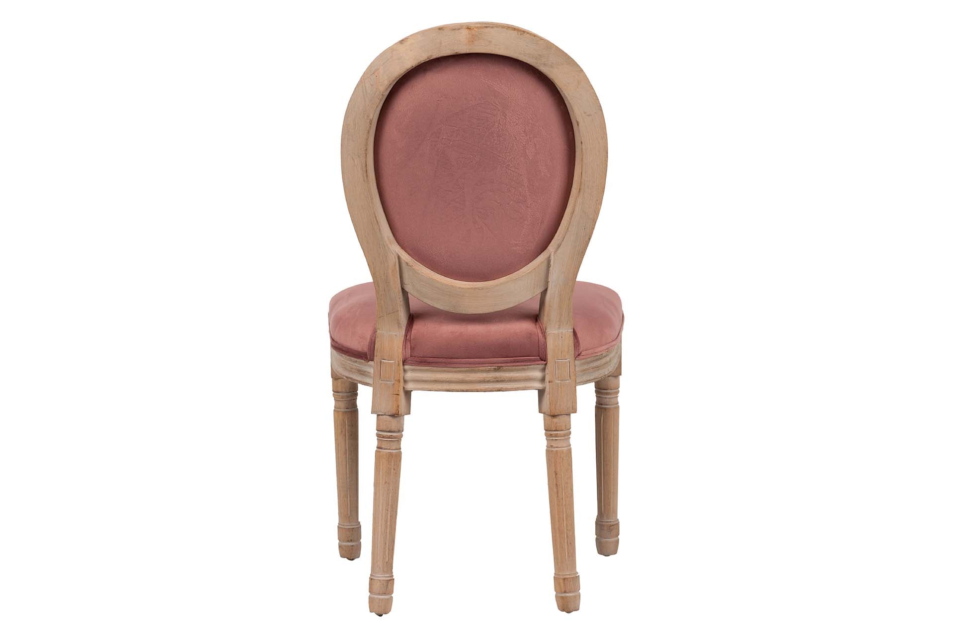 SILLA MEDALLON VELVET PATAS DE MADERA 48x48x96 CM - Min.2 uds