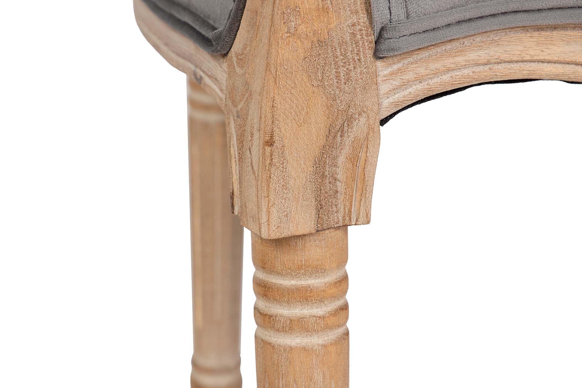 BUTACA VELVET CAPITONE PATAS MADERA 61x61x71 CM - Min.2 uds