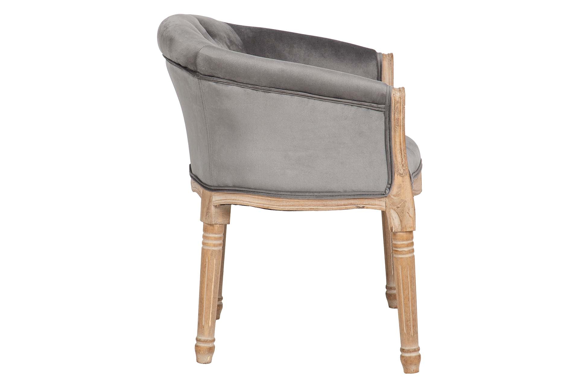 BUTACA VELVET CAPITONE PATAS MADERA 61x61x71 CM