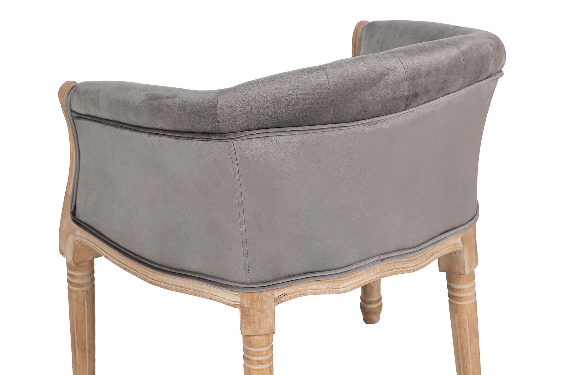 BUTACA VELVET CAPITONE PATAS MADERA 61x61x71 CM