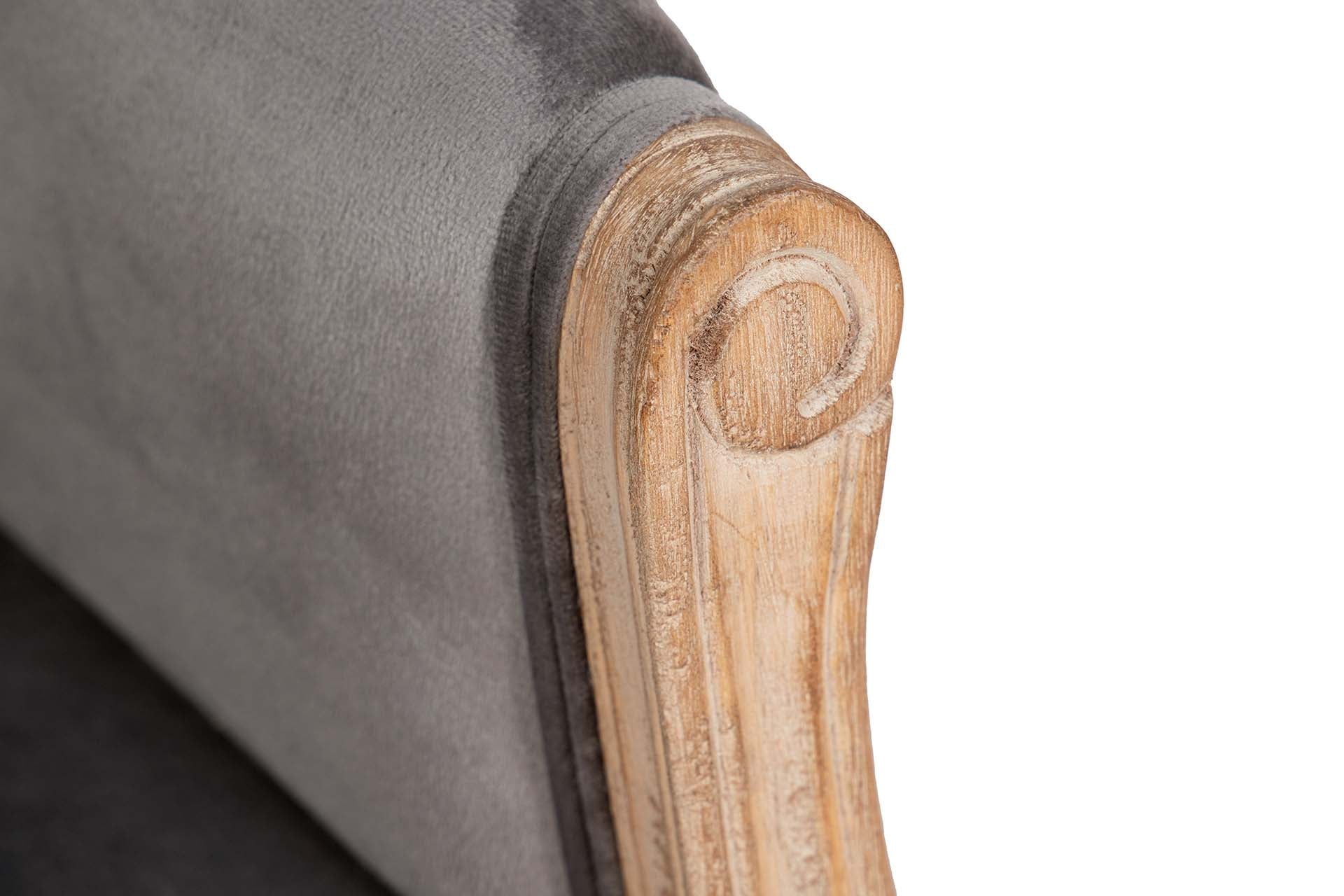 BUTACA VELVET CAPITONE PATAS MADERA 61x61x71 CM - Min.2 uds