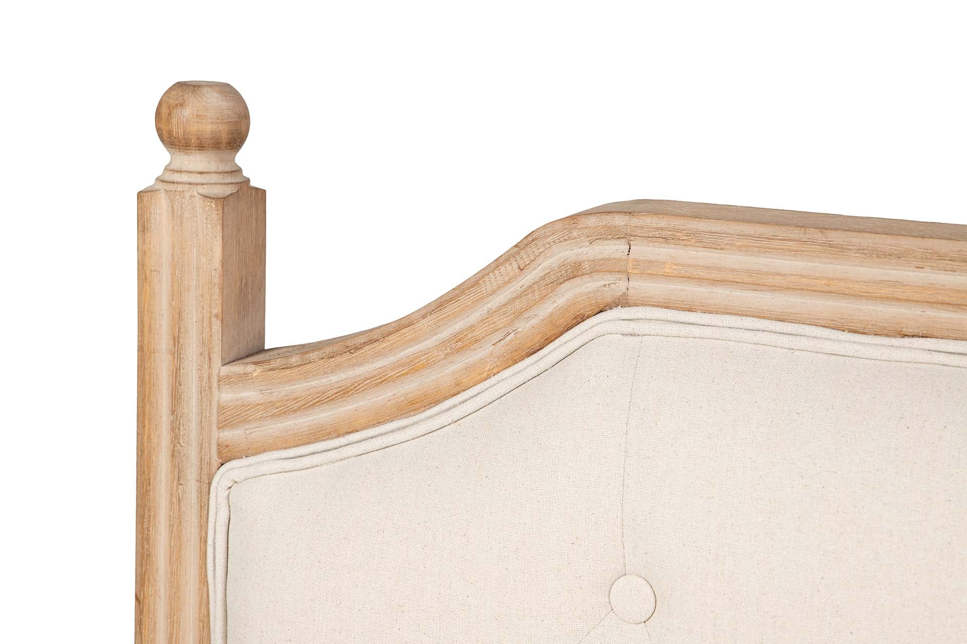 CABECERO CAPITONE LINO MADERA CAUCHO 160x4x120 CM