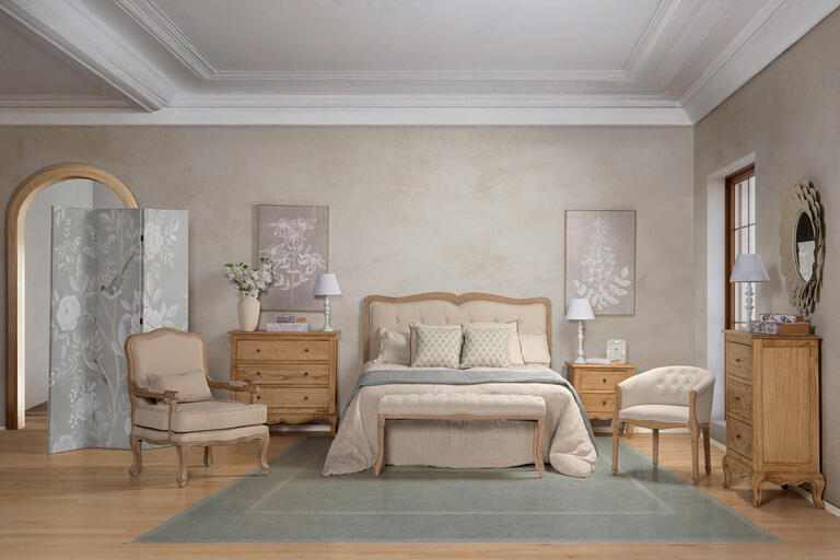 PIE DE CAMA LINO CAPITONE PATAS MADERA 110x36x47CM