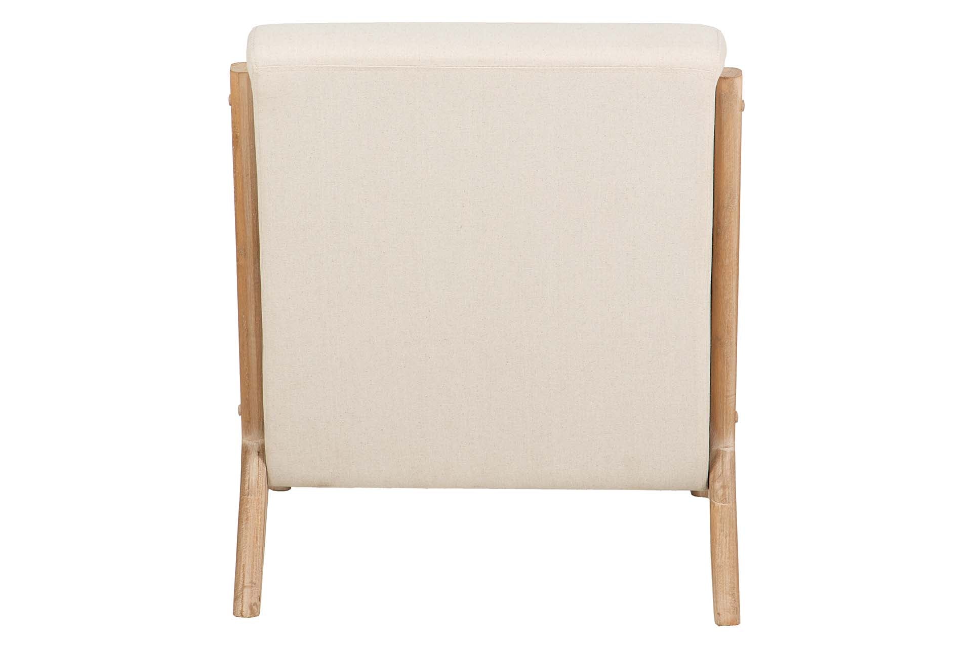 SILLON MADERA DE CAUCHO LINO BEIGE 66x85x74 CM