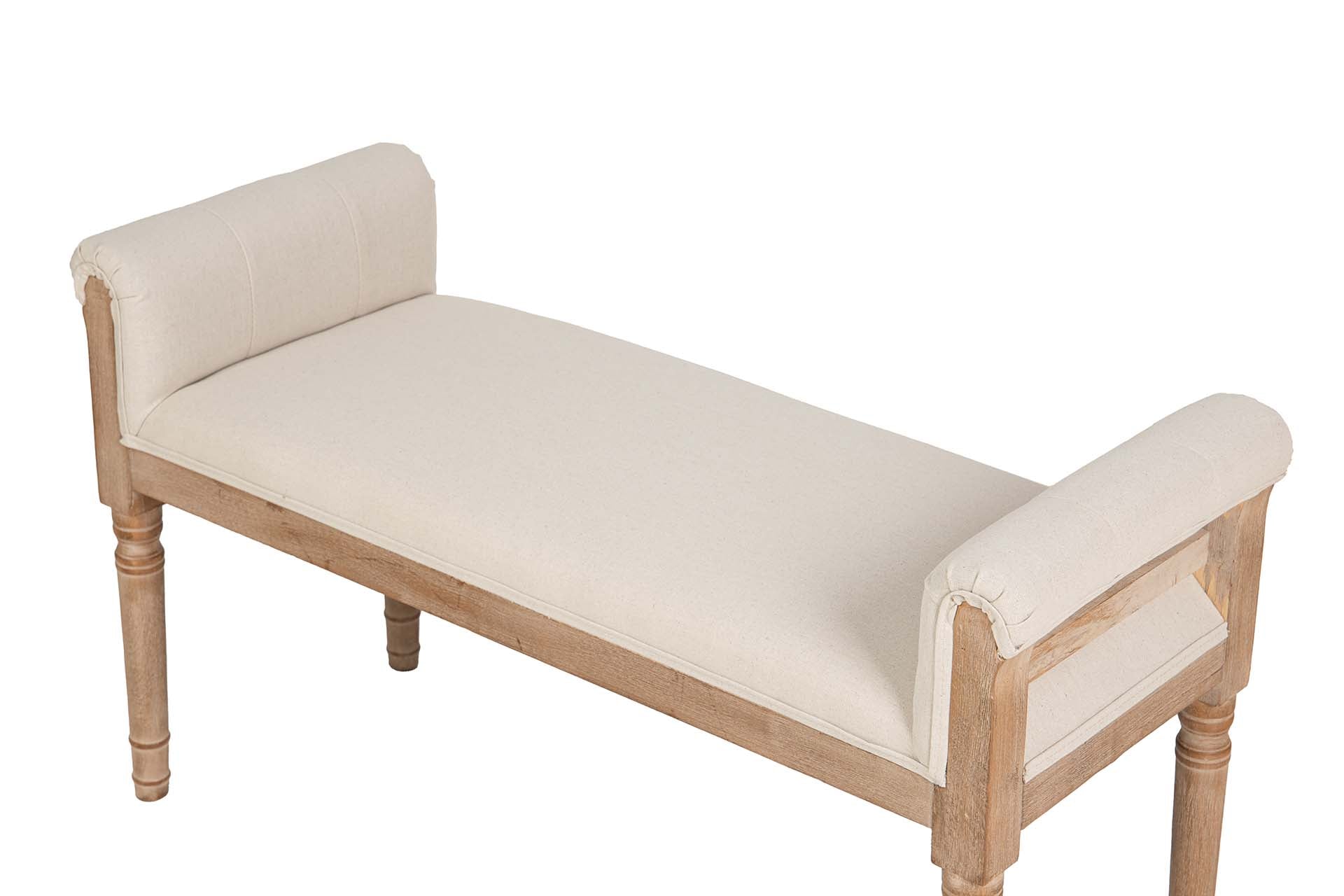 PIE DE CAMA TACHUELAS PATAS MADERA 108x41x59 CM