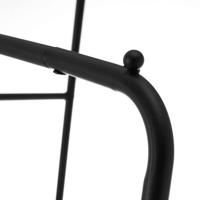 Perchero 2 Barras Y 1 Leja Metal Negro 70,50 X 44,50 X 157 C