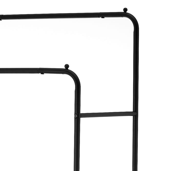 Coat Rack 2 Bars and 1 Shelf Black Metal 70.50 X 44.50 X 157 C