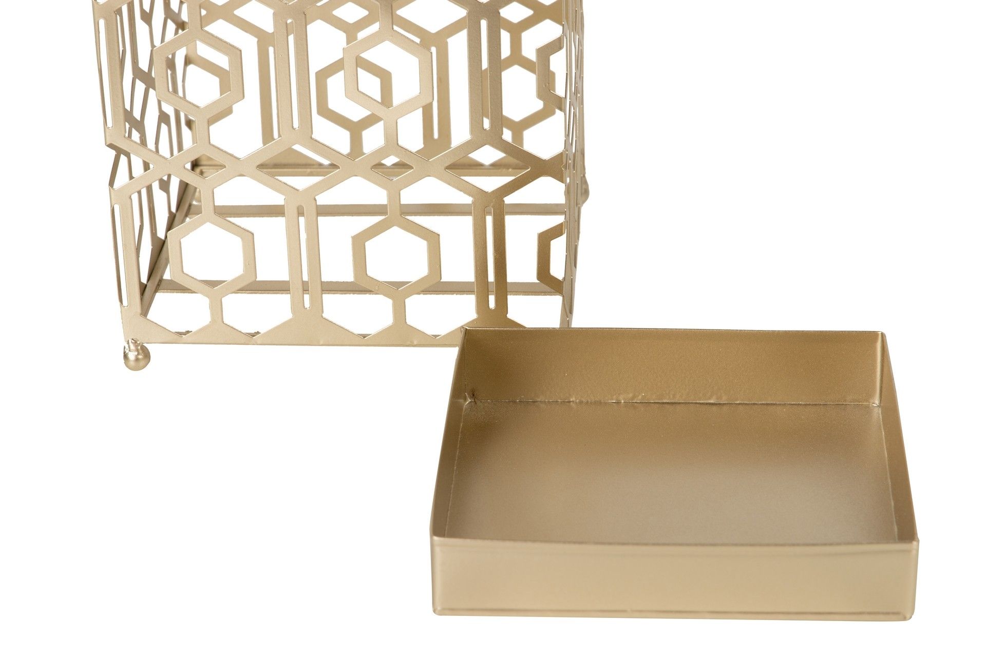 PARAGUERO METAL CHAMPAGNE 25x25x49 CM