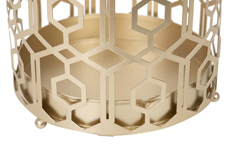 PARAGUERO METAL CHAMPAGNE 24x24x48 CM