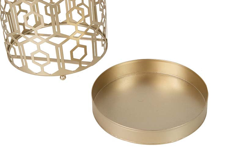 CHAMPAGNE METAL UMBRELLA STAND 24x24x48 CM