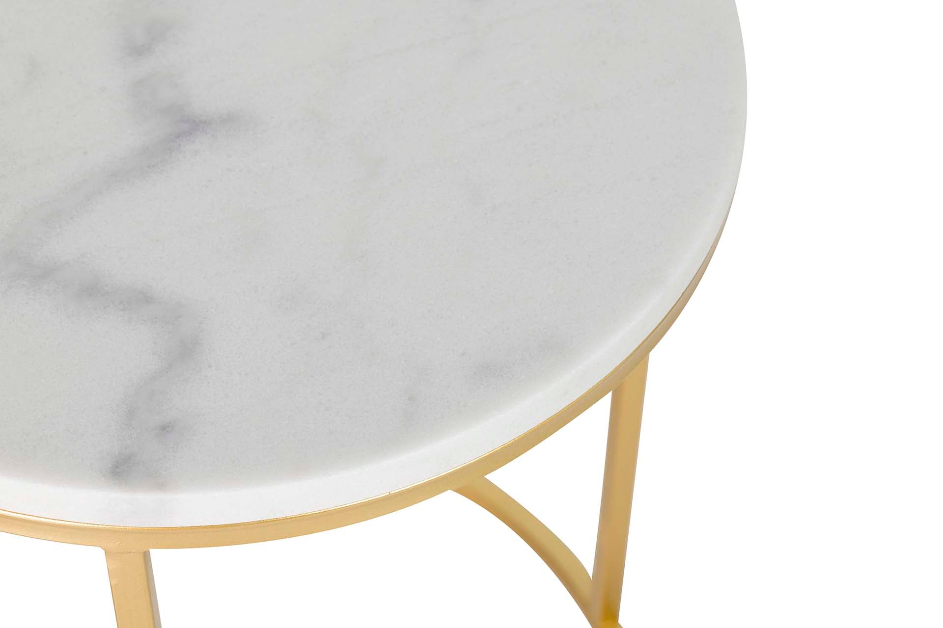 SET2 MESAS METAL BLANCO/NEGRO 41x41x50/35x35x43CM