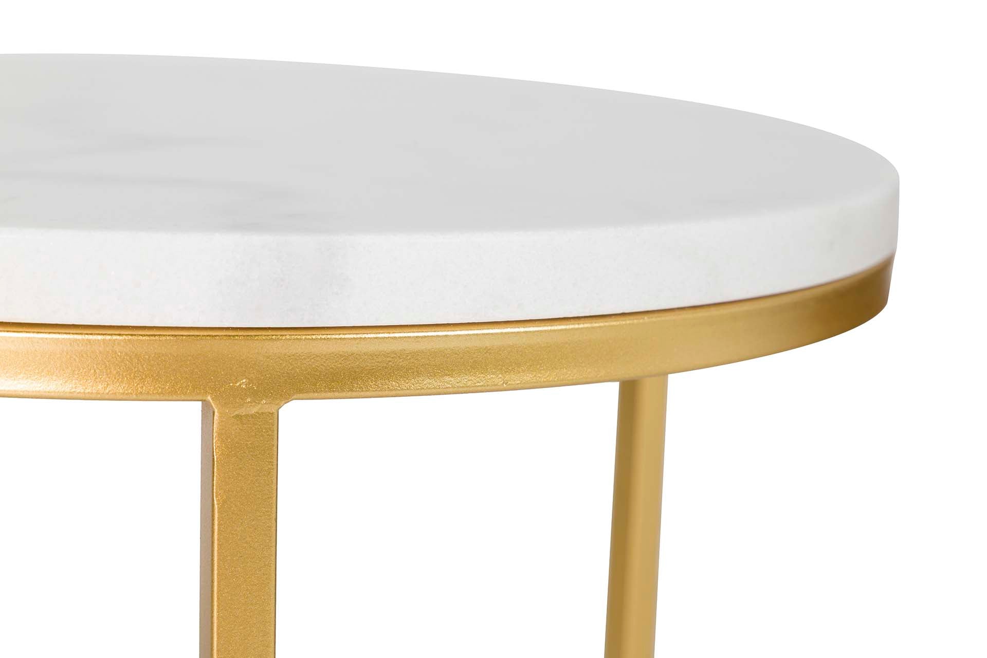 SET2 MESAS METAL BLANCO/NEGRO 41x41x50/35x35x43CM